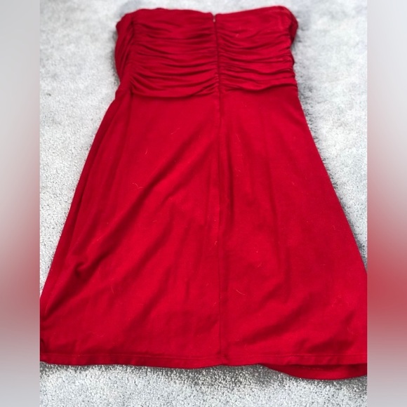 Express Strapless Red Dress Jersey cotton material- Size Small - Picture 3 of 8